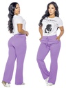 Pantalón Pierna Ancha con Cordón Lila para Mujer 862-31