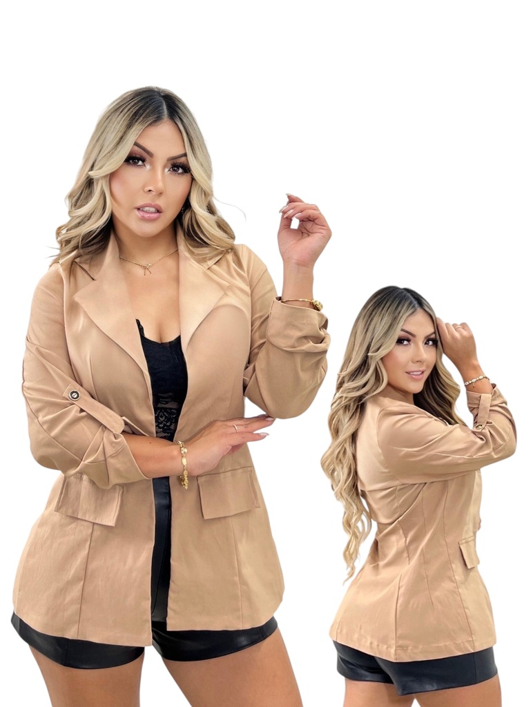[37724511S] Blazer Efecto Gamuza Beige para Mujer 245-11 (S)