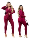 Women's Burgundy Blazer & Pants Two-Piece Set 247-7