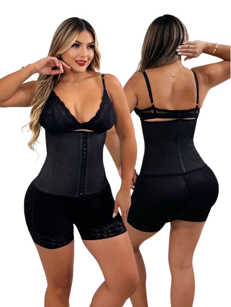 [3864468NS] Faja Moldeadora Cinturilla con Ganchos Negro para Mujer 4468N (S)