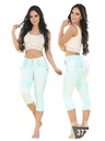 Women's Aqua Mint Butt-Lifting Capri Pants – Cokette