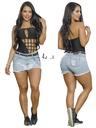 Falda Short Levantacola de Jean Azul Claro Desgastada
