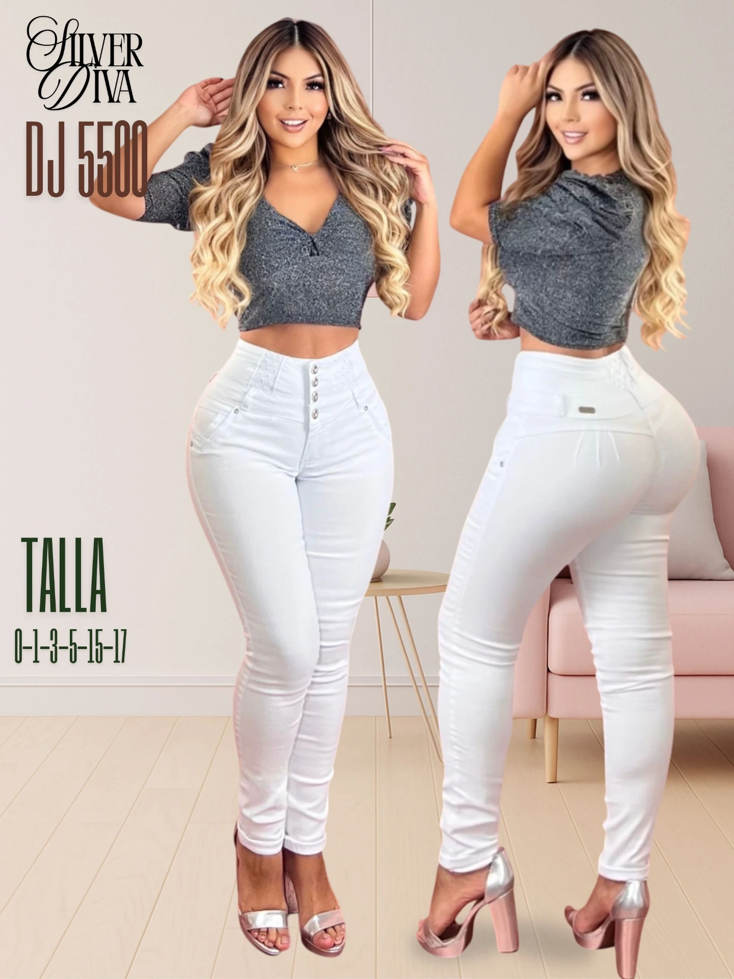 Jeans Levantacola Silver Diva
