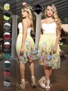 Vestido Moda Fuxia Amarillo Negro